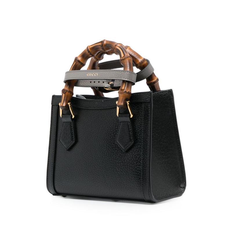 古驰gucci女包黑色diana迷你竹节把手手提单肩包优雅气质奢侈品送女友