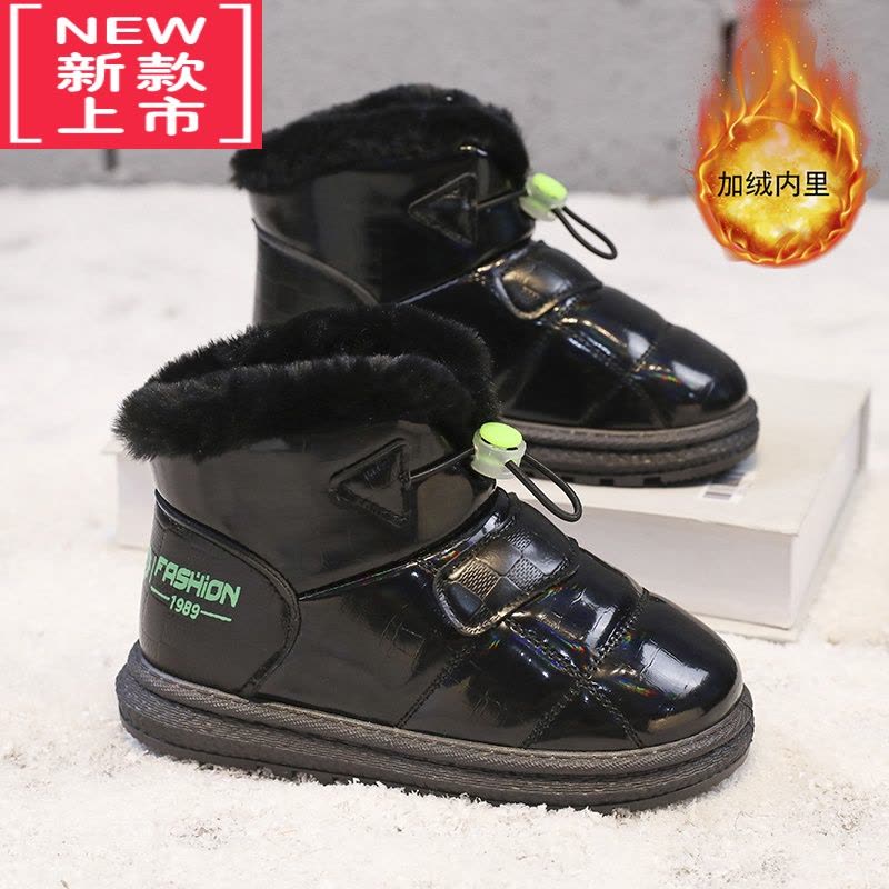可莉允儿童雪地靴冬季一体防水面包鞋男童靴子小童加绒加厚宝宝棉鞋图片