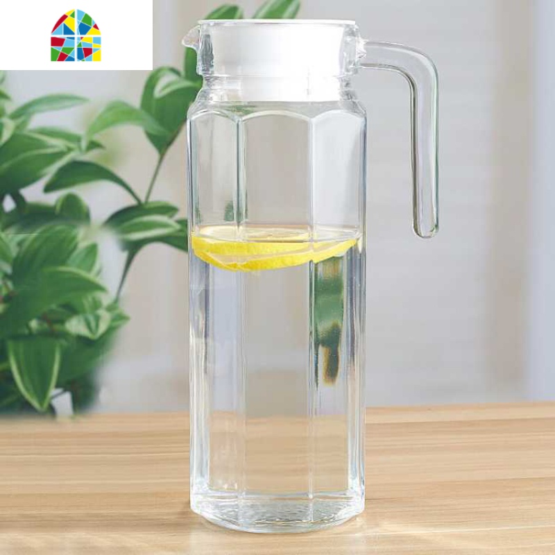 冷水壶水具套装玻璃扎壶啤酒壶耐热凉水壶大容量可高温水杯壶套装 FENGHOU 鸭嘴壶1个加四方杯6个高清大图