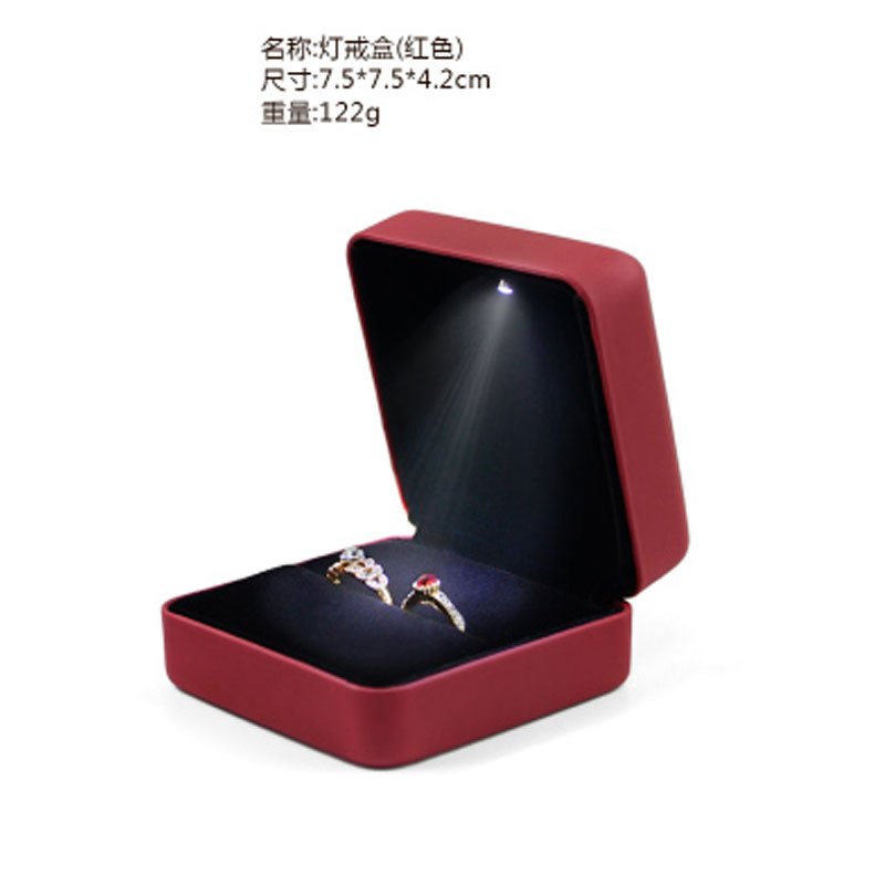 求婚戒指盒婚礼G档创意对戒盒钻戒盒子led光结婚首饰盒多色多款多功能生活日用收纳用品时尚创意简约收纳盒