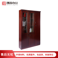 [理政]油漆文件柜 油漆办公柜 储物柜 档案柜 落地资料柜 三门油漆漆面书柜