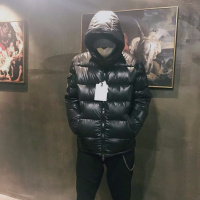 璞束（Porlsuu）2019冬装新款陈奕迅同款羽绒服男短款连帽男士加大码外套加厚保暖潮200斤可穿MO01