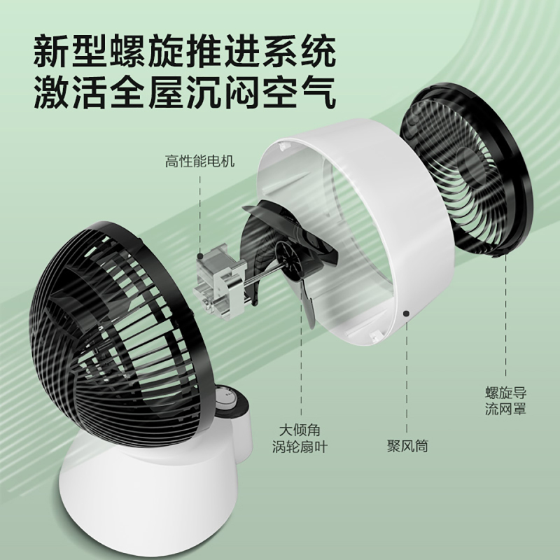 海尔(Haier)空气循环扇 三档调节 机械操控 台式宿舍电风扇家用落地扇轻音桌面电扇涡轮对流风扇XHJ1810
