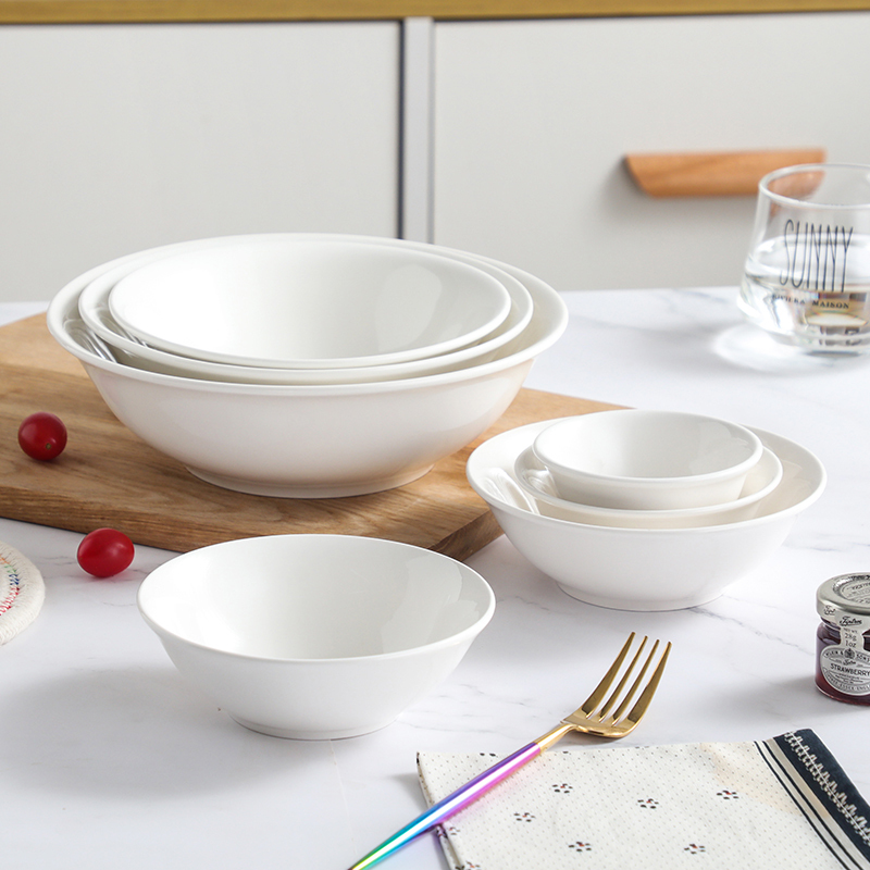 橙亿鸿 纯白陶瓷斗碗 面碗 瓷碗 5.5英寸 个高清大图