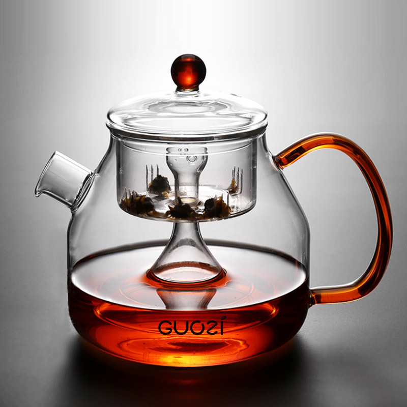 果兹花香玖润茶具套装手工吹制耐高温加厚简约家用透明玻璃杯茶具