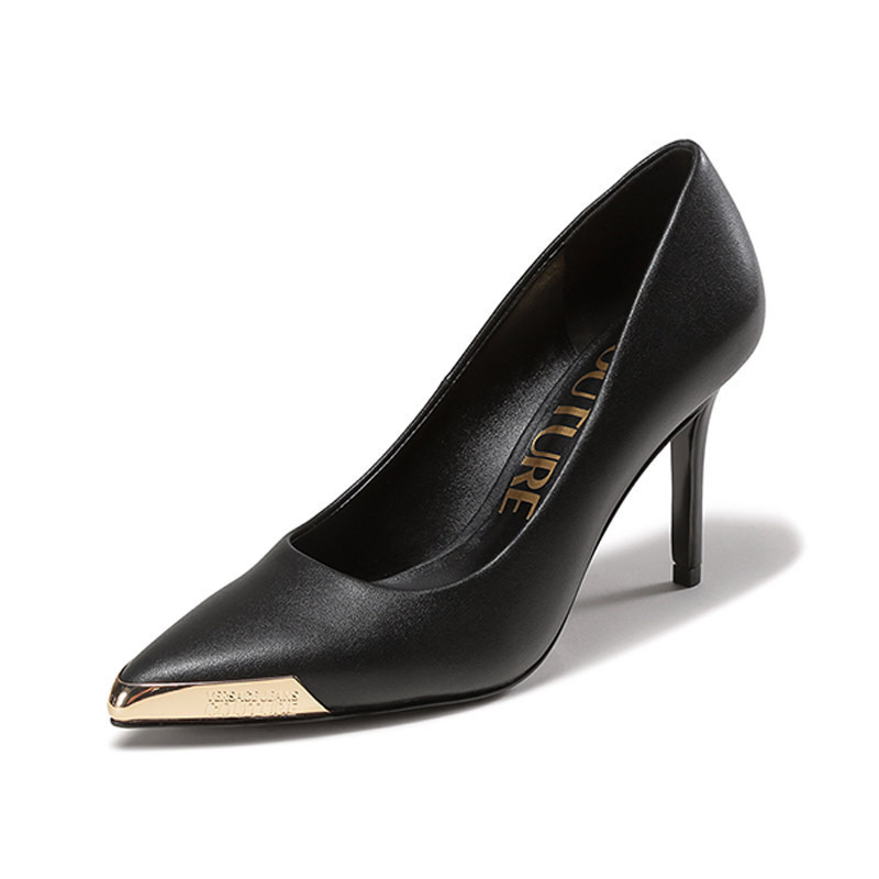 范思哲versacejeanscouture女士皮革尖头高跟鞋皮鞋72va3s50zp003