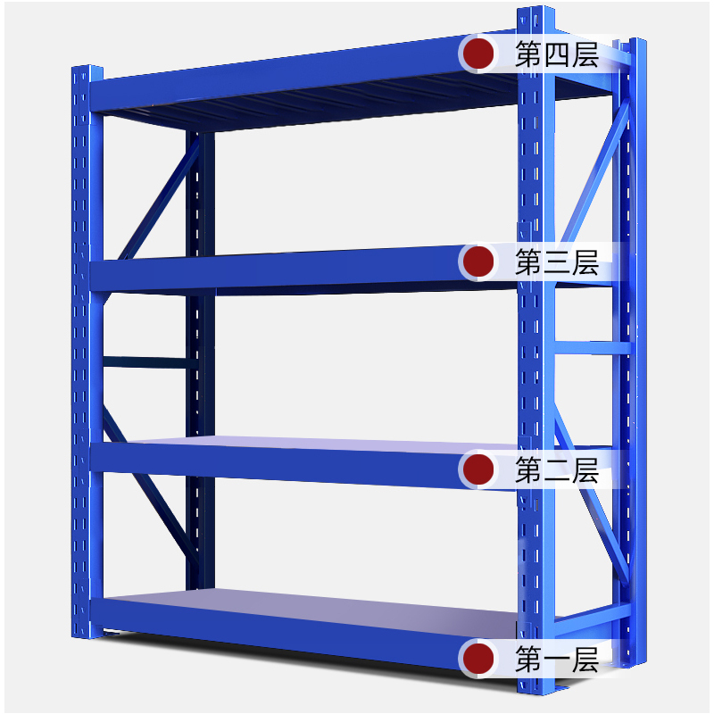 乙壬承重1000kg货架置物架钢制货架长150宽50高200CM[工厂现做 7天内发货]高清大图