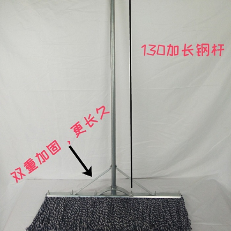 棉纱拖把木杆拖把棉线家用老式物业吸水普通大号纯棉地拖 15公分加固铁头