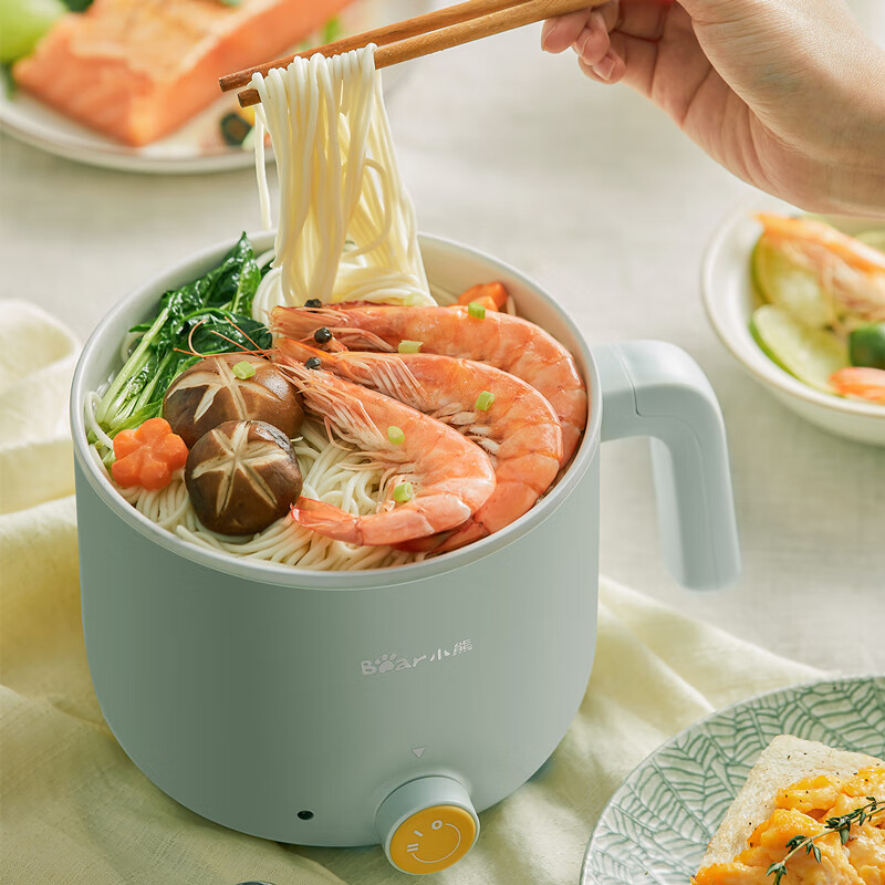 小熊(Bear) 电煮锅1.2L 电热锅 一体小火锅多功能锅泡面 DRG-E12T1