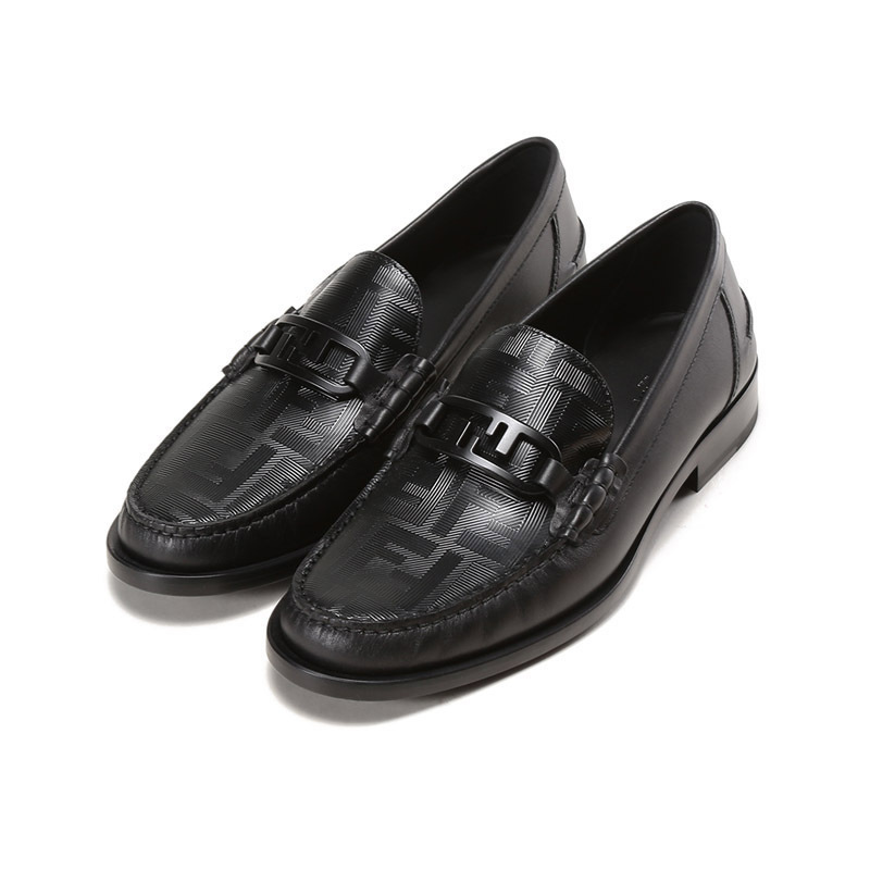 芬迪fendi男士牛皮fendiolock扣饰乐福鞋单鞋皮鞋7d1546ak1u