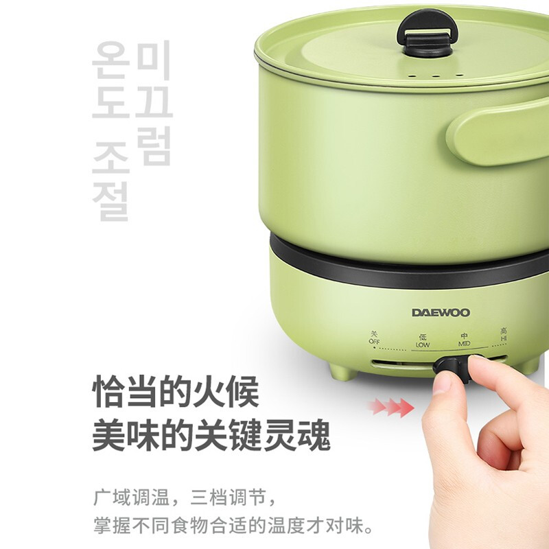 大宇(DAEWOO)电火锅便携式旅行折叠锅电煮锅多功能学生小型宿舍电热锅HG1高清大图