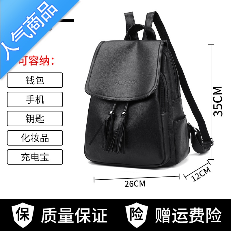 封后双肩包女2022新款时尚百搭双肩包软皮包旅行小包休闲pu包女士背包 款式一