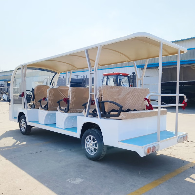 德武军恒电动观光车电动巡逻车敞篷14座大巴车4000瓦+72v100ah*6只铅酸电池刹车助力