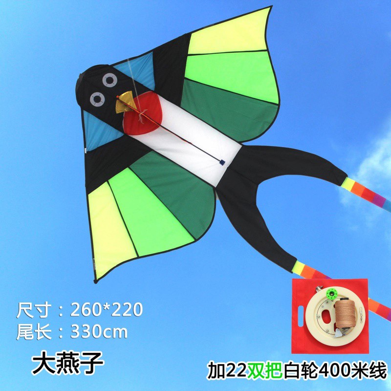 新款小燕子风筝儿童卡通风筝正品潍坊大型易飞好飞创意 三维工匠 小燕子加22白轮400米线高清大图