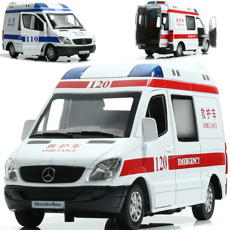 合金警车模型1:32成真大号120救护车警察车仿真汽车男孩玩具 89350宝马警车高清大图