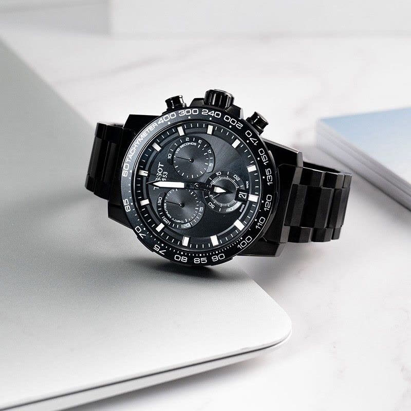 [陈飞宇同款]天梭(TISSOT)瑞士手表 速敢黑武士钢带男士石英表T125.617.33.051.00图片