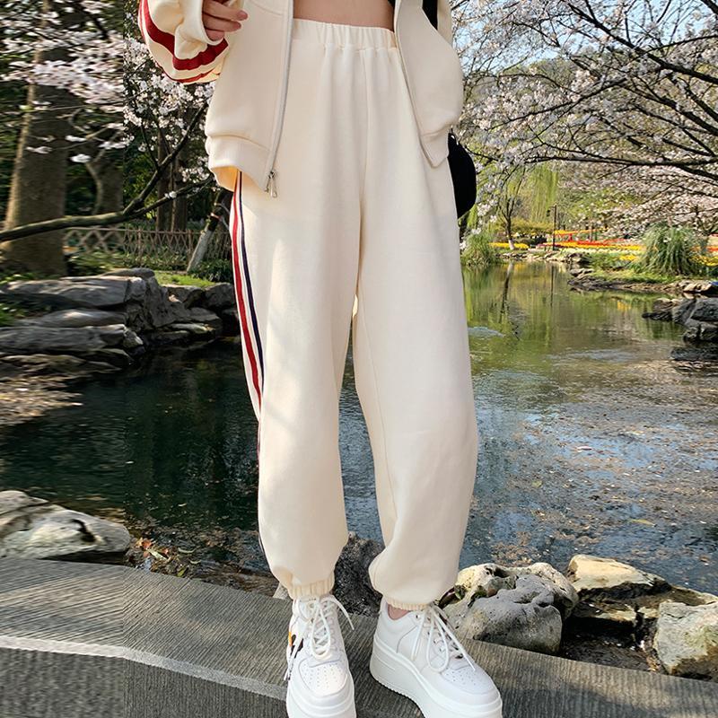 韩版宽松连帽运动套装女秋冬中学生卫衣大码时尚休闲两件套跑步服