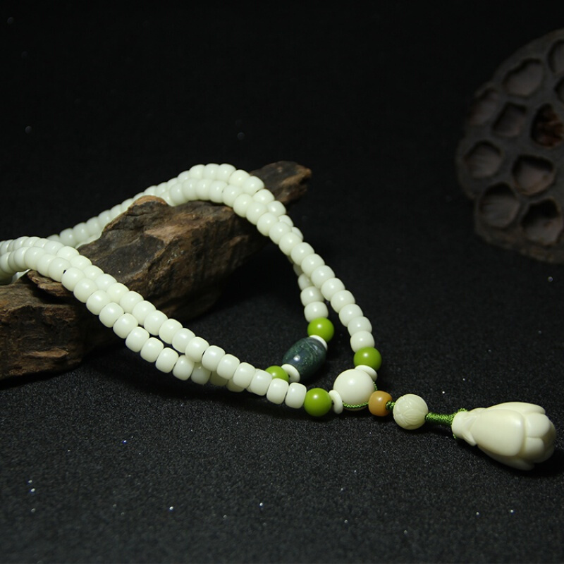 思芙美白玉菩提根108项链女手串手工原创文艺小清新