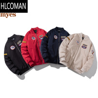 HLCOMANmYes美式潮牌棒球服飞行员夹克棉衣潮复古加厚外套男