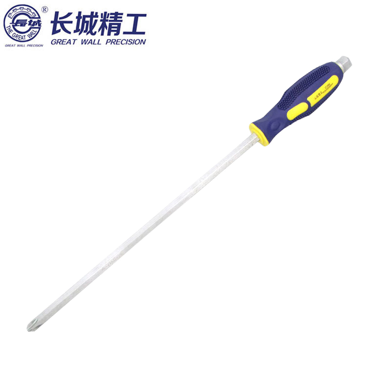 长城精工 Cr-V六角穿心螺丝刀 十字螺丝批 起子改锥工具 8*200mm 271688 2把