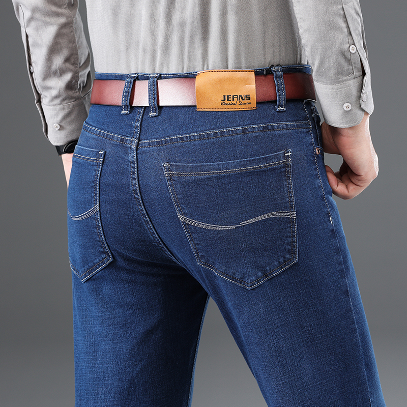 浪漫攻略romagolee春夏装男士牛仔裤直筒黑色宽松休闲高弹力弹性长