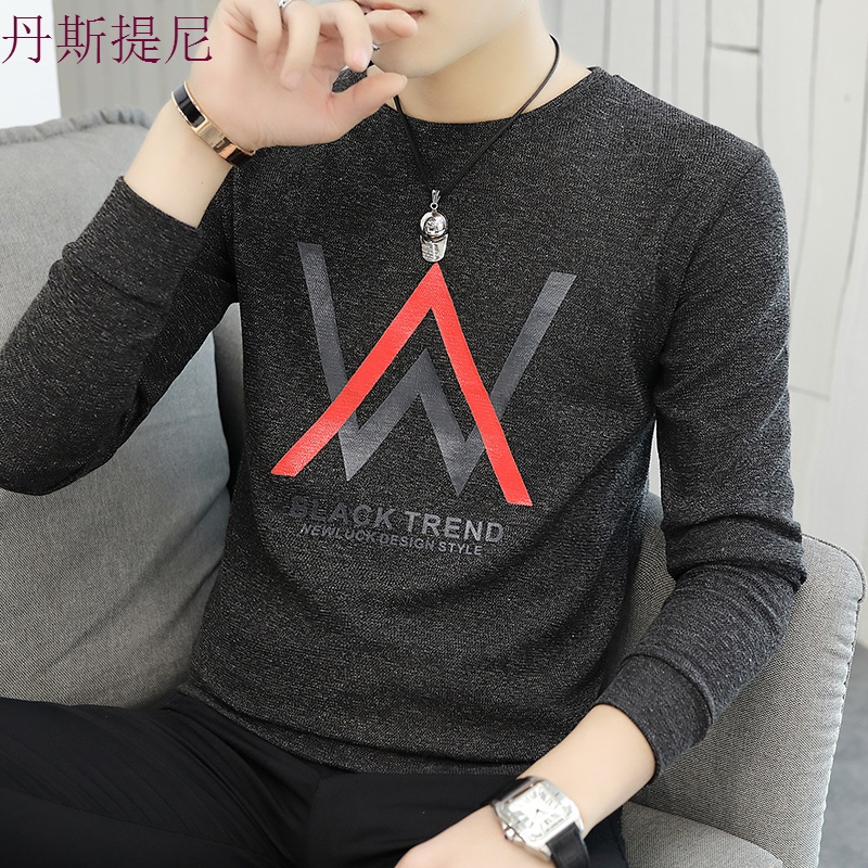 男士长袖T恤秋季潮流圆领卫衣韩版秋衣打底衫薄款体恤秋装上衣服