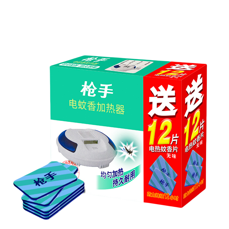 枪手 1器+12片有导线电蚊香加热器 WQM165I/0.68克×12片 片高清大图
