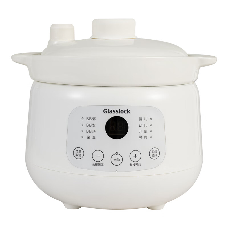 GLASSLOCK 盖朗 辅食电炖锅 白瓷内胆 电压220V 功率250W 容量1L GE-SL01WH / 台