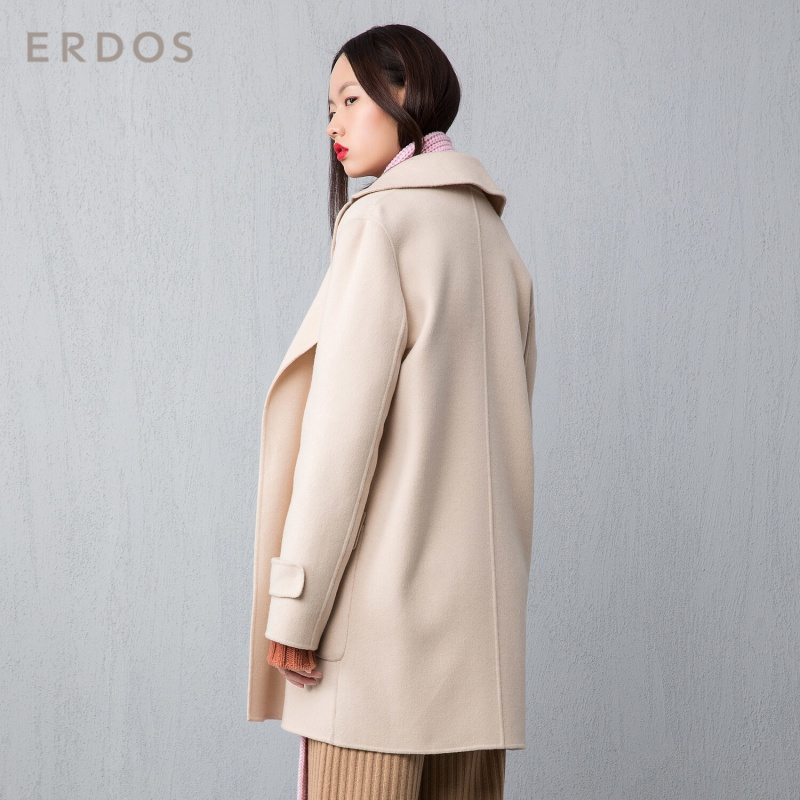 ERDOS 秋冬 中长款休闲保暖女士羊毛羊绒毛呢大衣