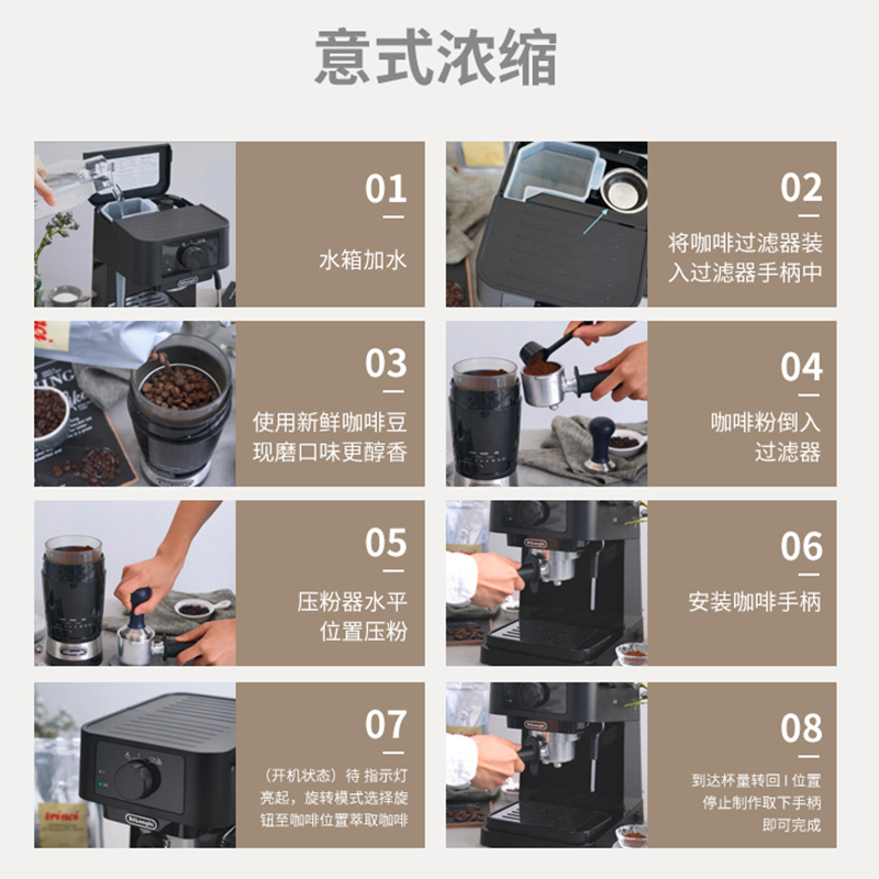 Delonghi/德龙EC235.BK 半自动咖啡机意式泵压小型家用奶泡