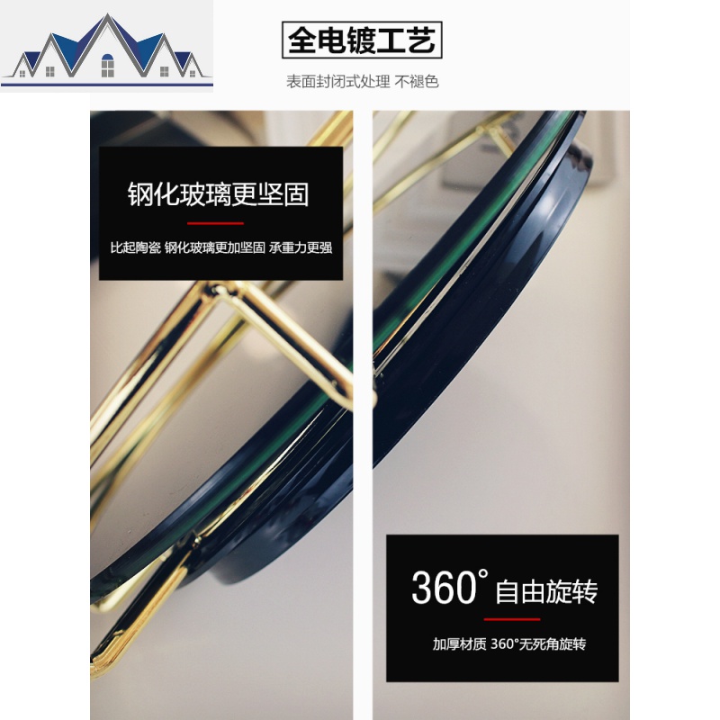 北欧化妆品收纳盒家用桌面梳妆台香水口红护肤旋转置物架托盘网红 三维工匠高清大图