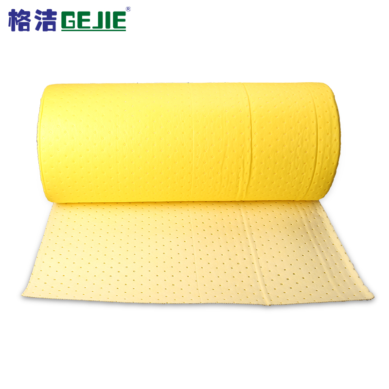 格洁 932080 化学品类吸液棉 80cm×30m×3mm×1卷/箱 黄色实验室化学品仓库应急泄漏吸附吸液棉垫吸油卷
