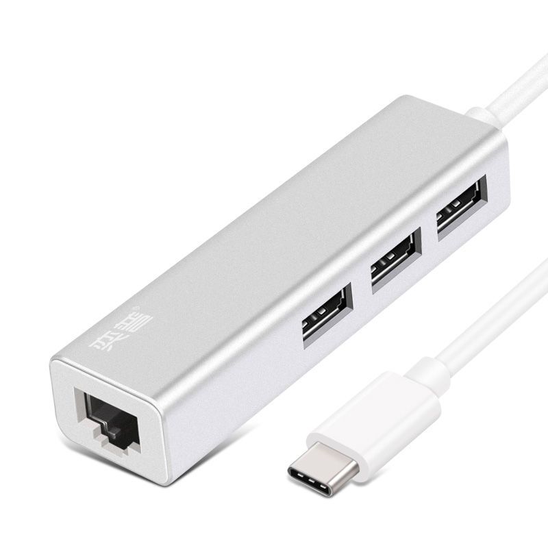 type-c扩展坞网口分线器苹果macbook网线转换器usb转接头|Type-c2.0百兆[深空灰]