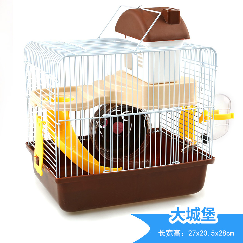仓鼠笼子双层大城堡别墅双层用品金丝熊仔窝套餐笼礼包 大城堡笼咖色