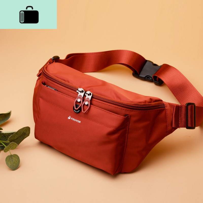 运动跑步腰包女2020春夏新款户外休闲小包包腋下斜挎包帆布小背包new