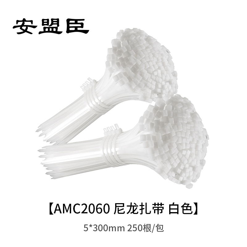 安盟臣AMC2060尼龙扎带5*300mm 白色 250根/包