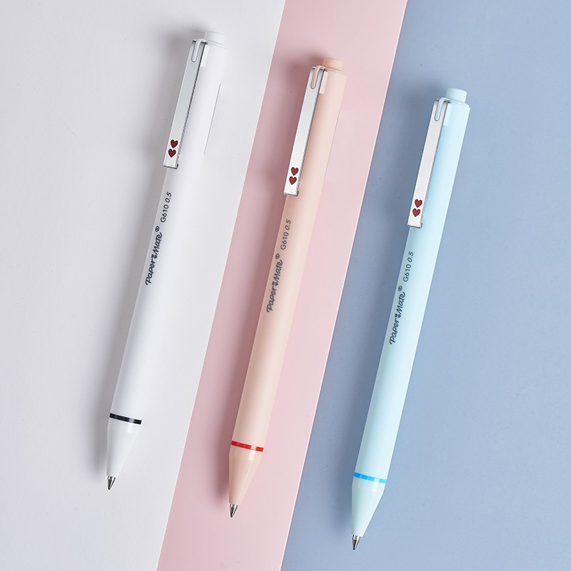 缤乐美(papermate)中性笔/签字笔 马卡龙黑色0.5mm单支装 心心笔系列G610
