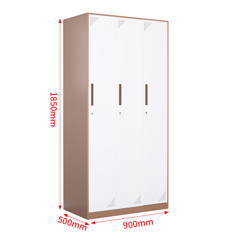 臻远 ZY-GYGC-8拆装更衣柜窄边储物柜 咖白套色三门高清大图