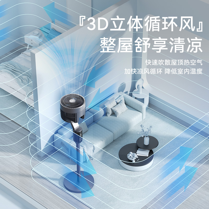 海尔(Haier)空气循环扇电风扇家用落地扇台立式卧室语音新款电扇HFX-Y2349AP高清大图