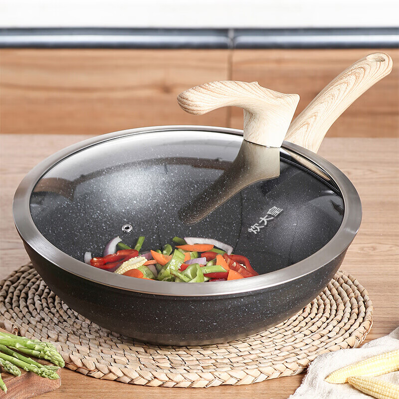 炊大皇 C30JD1麦饭石炒锅30cm(单位:个)黑曜石高清大图
