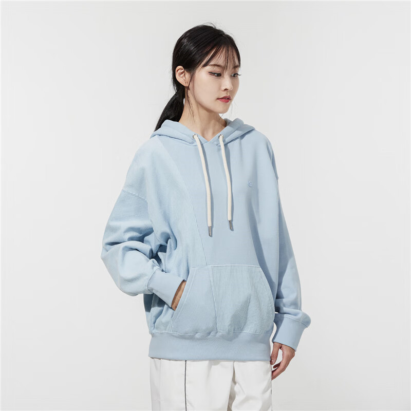 阿迪达斯 (adidas) 三叶草卫衣女装春秋新款连帽蓝色运动服套头衫 HC0320