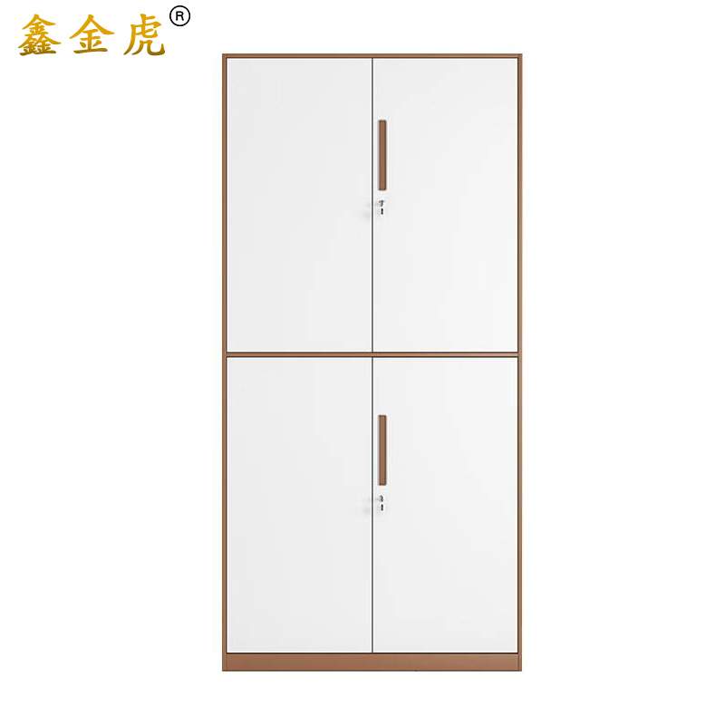 鑫金虎通双节文件柜咖白色资料储物柜N5 900*400*1850mm高清大图