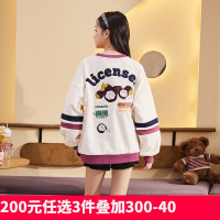 [2.5折价80元]唐狮秋季新款卫衣女韩版加绒宽松上衣圆领overize设计感外套