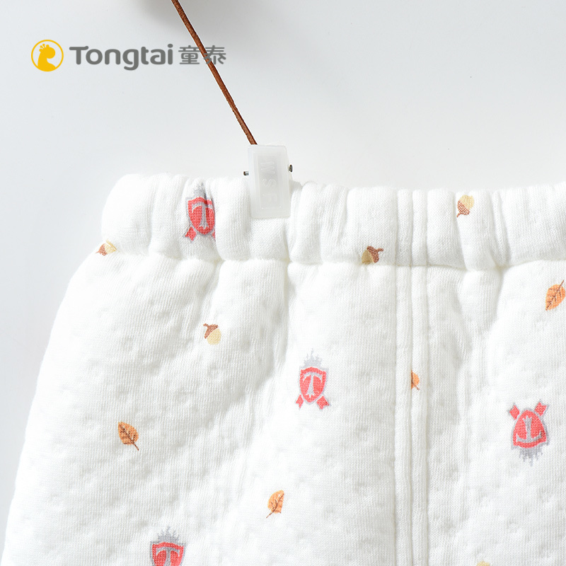 童泰TONGTAI婴儿加厚对开套装3-24个月宝宝保暖上衣裤子两件套