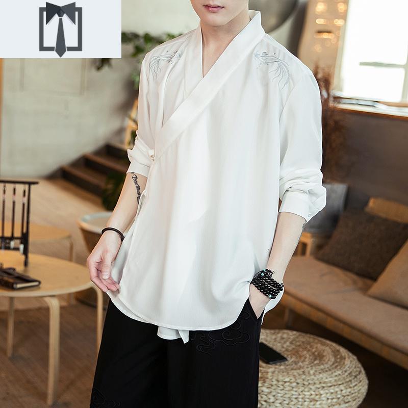 中老年唐装男长袖真丝桑蚕丝绸香云纱套装中式男装中国风夏装上衣