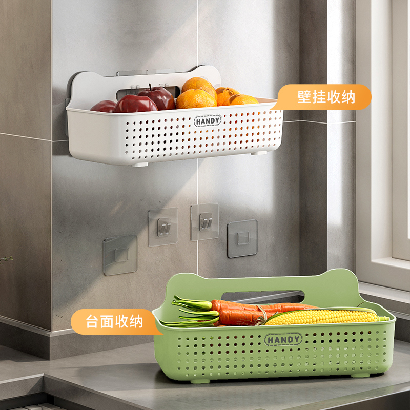 桑代厨房置物架免打孔壁挂家用调料品多功能收纳架洗碗擦储物架子用品