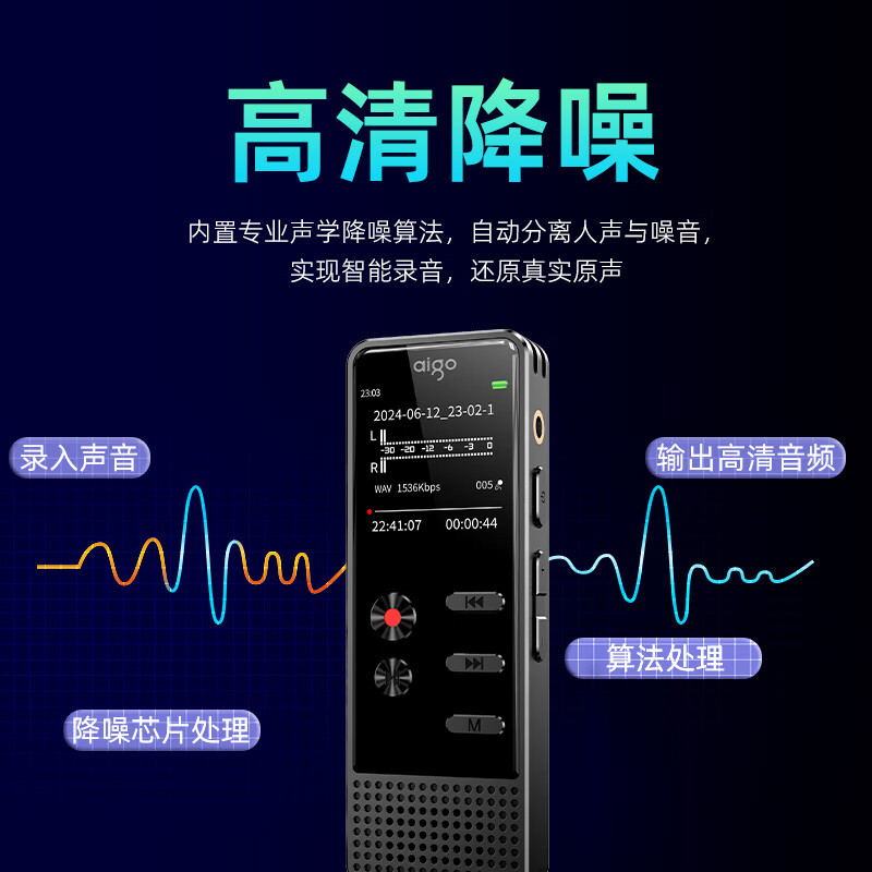 爱国者(AIGO) R3377 64G 录音笔 商务黑 单位:支高清大图