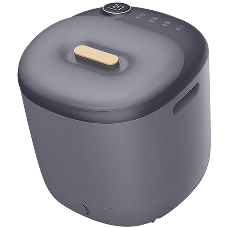 美的足浴盆泡脚桶恒温加热自动按摩按摩盘可拆洗小方糖星辰灰ZL1