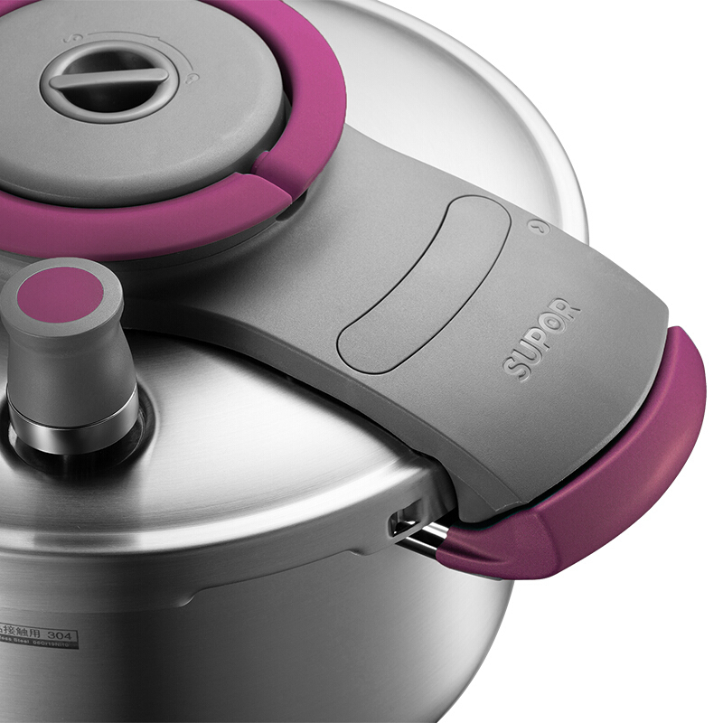 苏泊尔(SUPOR)压力锅巧易开 304不锈钢 压力快锅 5.0L明火电磁炉通用 EY22BCW01-R高清大图