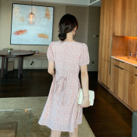 [2.5折价73元]唐狮夏季连衣裙女韩版碎花V领泡泡袖连衣裙森系小清新潮